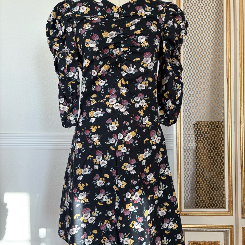 La Vie Rebecca Taylor Floral Puff Sleeve Dress – Size M